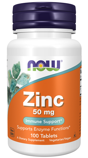 Now Foods offers Zinc Gluconate 50 mg 100 tablets for daily wellness and immune health.