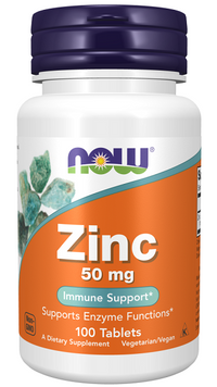 Thumbnail for Now Foods offers Zinc Gluconate 50 mg 100 tablets for daily wellness and immune health.