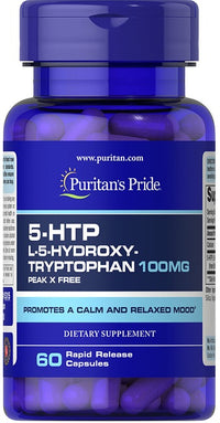 Thumbnail for 5-HTP 100 mg 60 rapid caps - Puritan's Pride.