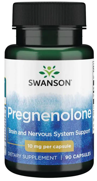 A potent prohormone supplement for brain health - Swanson Pregnenolone - 10 mg 90 capsules.