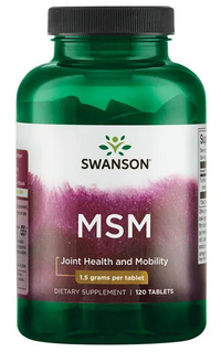 Thumbnail for A bottle of Swanson MSM - 1,500 mg 120 tabs, known for its joint health benefits and collagen structure support. With its powerful anti-inflammatory properties, this supplement is a must-have for maintaining overall wellbeing.