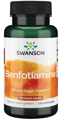 Thumbnail for Swanson Vitamin B-1 Benfotiamine - 80 mg 120 capsules promote healthy glucose metabolism and provide support for the retinas of the eyes.