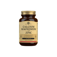 Thumbnail for A dietary supplement bottle with 100 tablets of Solgar Calcium Magnesium Plus Zinc.