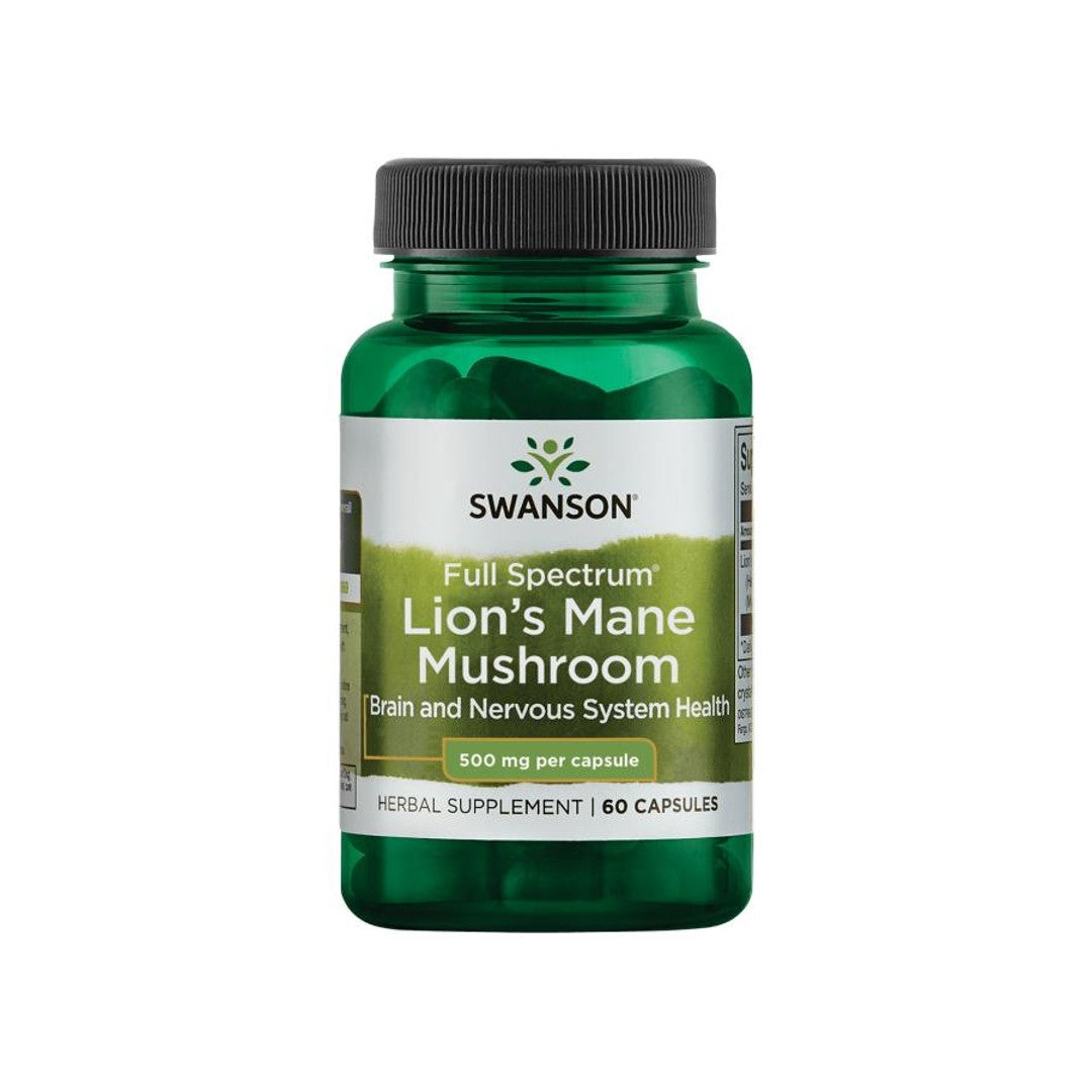 Lions Mane Mushroom - 500 mg 60 capsules- front