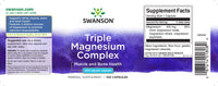 Thumbnail for A label for Swanson Triple Magnesium Complex - 400 mg 100 capsules, formulated to support mental relaxation and combat daily stress.