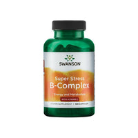 Thumbnail for A bottle of Swanson B-Complex with Vitamin C - 500 mg 100 capsules super stress b complex.