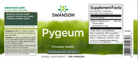 Thumbnail for A label for Swanson Pygeum - 500 mg 100 capsules, promoting prostate and urinary tract health.