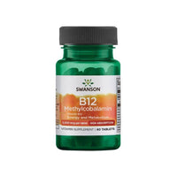 Thumbnail for Swanson Vitamin B-12 - 5000 mcg 60 tabs Methylcobalamin supplement promotes brain functioning.