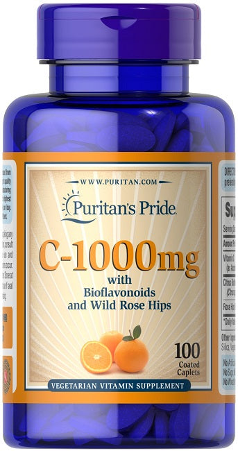 Puritan's Pride Vitamin C-1000 mg with Bioflavonoids & Rose Hips 100 Caplets.