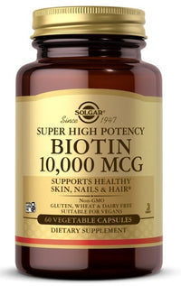 Thumbnail for Super high potency Biotin 10000 mcg dietary supplement.