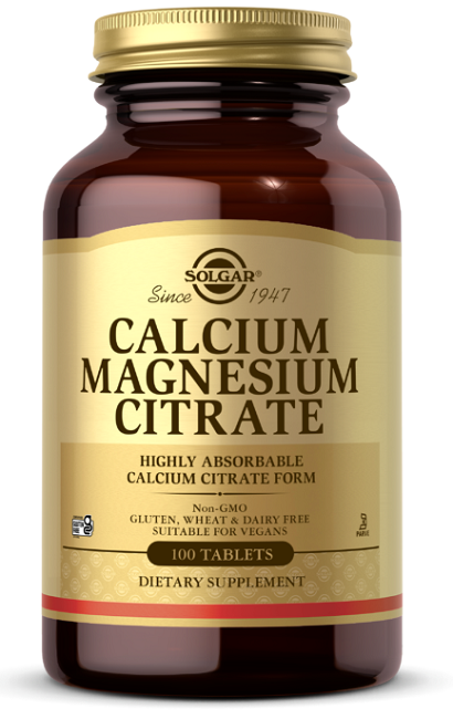 Solgar Calcium Magnesium Citrate - dietary supplement tablets.