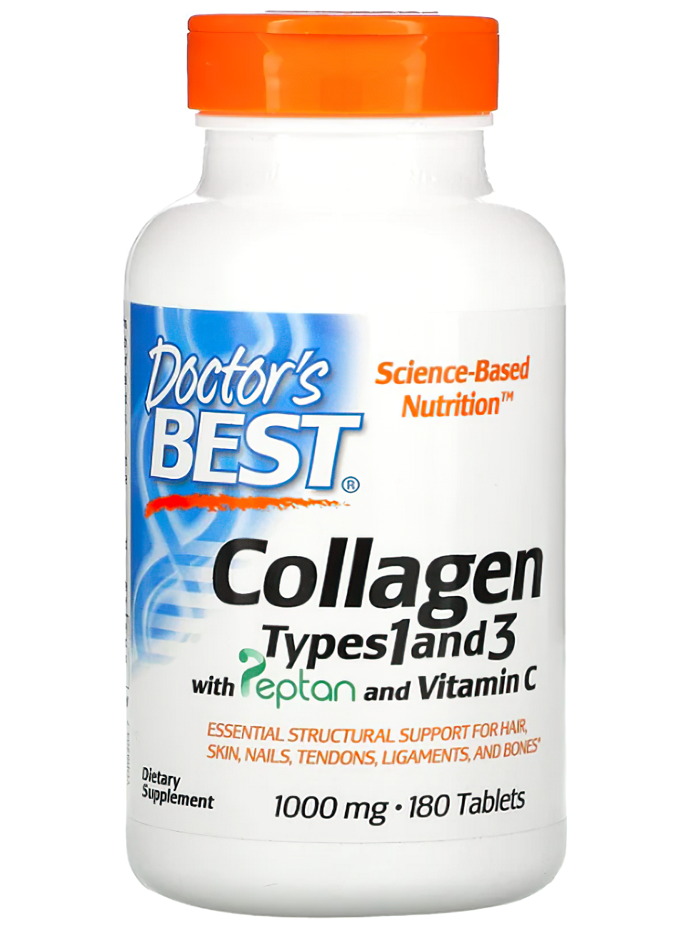 Doctor's Best Collagen Types 1 and 3 1000 mg 180 tablets with vitamin C.