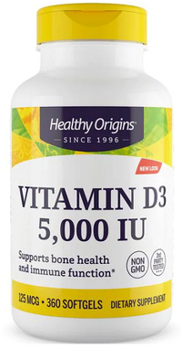 Thumbnail for Vitamin D3 5000 IU 360 capsules - front 2