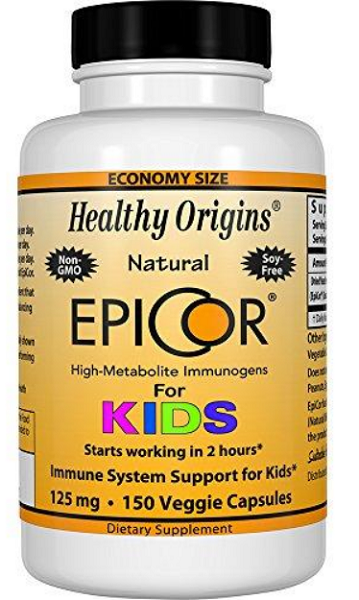 Healthy Origins Epicor for Kids 125 mg 150 vege capsules.