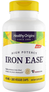 Thumbnail for Healthy Origins Iron Ease 45 mg 180 vege capsules.