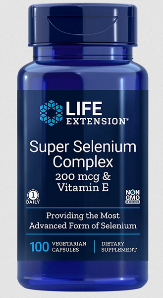 Super Selenium Complex & Vitamin E 200 mcg 100 vege capsules - front 2