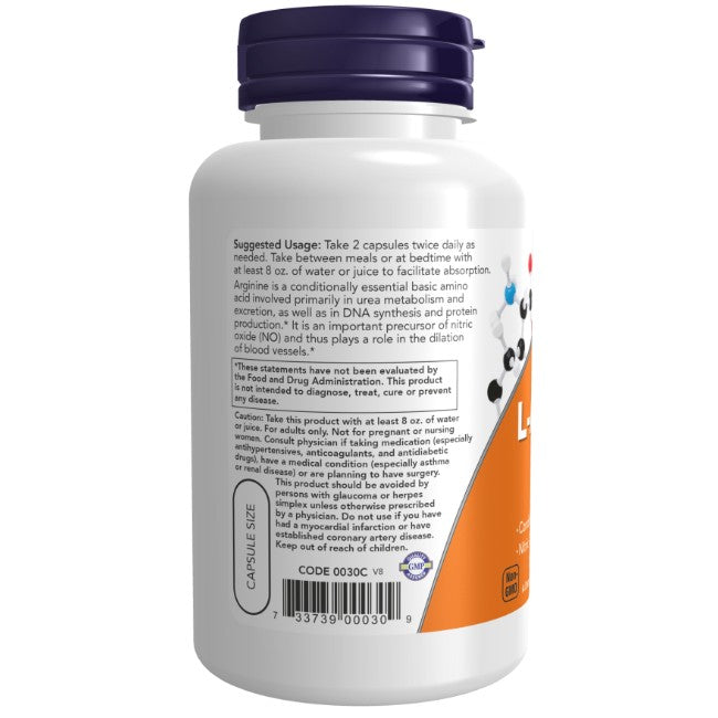L-Arginine 500 mg 250 Veg Capsules