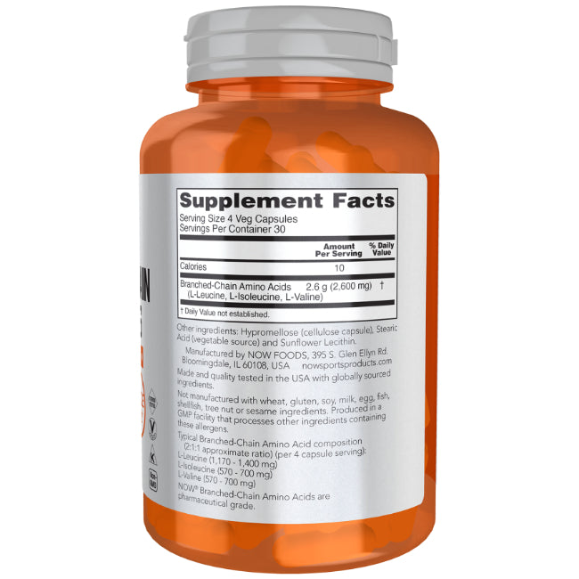 Aminokwasy rozgałęzione (BCAA) 120 kapsułek wegańskich