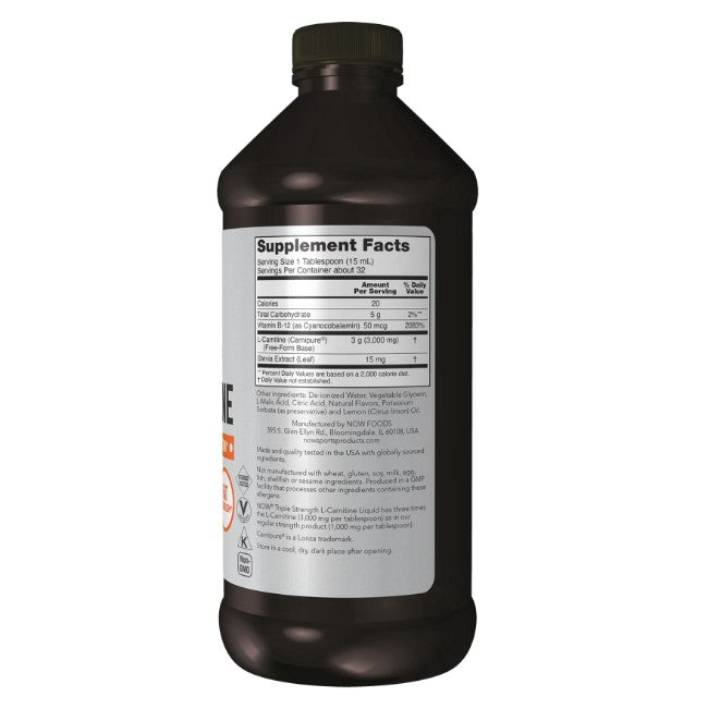 L-Carnitina, Líquido Tripla Força 473 ml - Sabor Cítrico