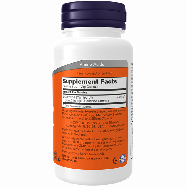 L-Carnitine 500 mg 180 capsules végétales
