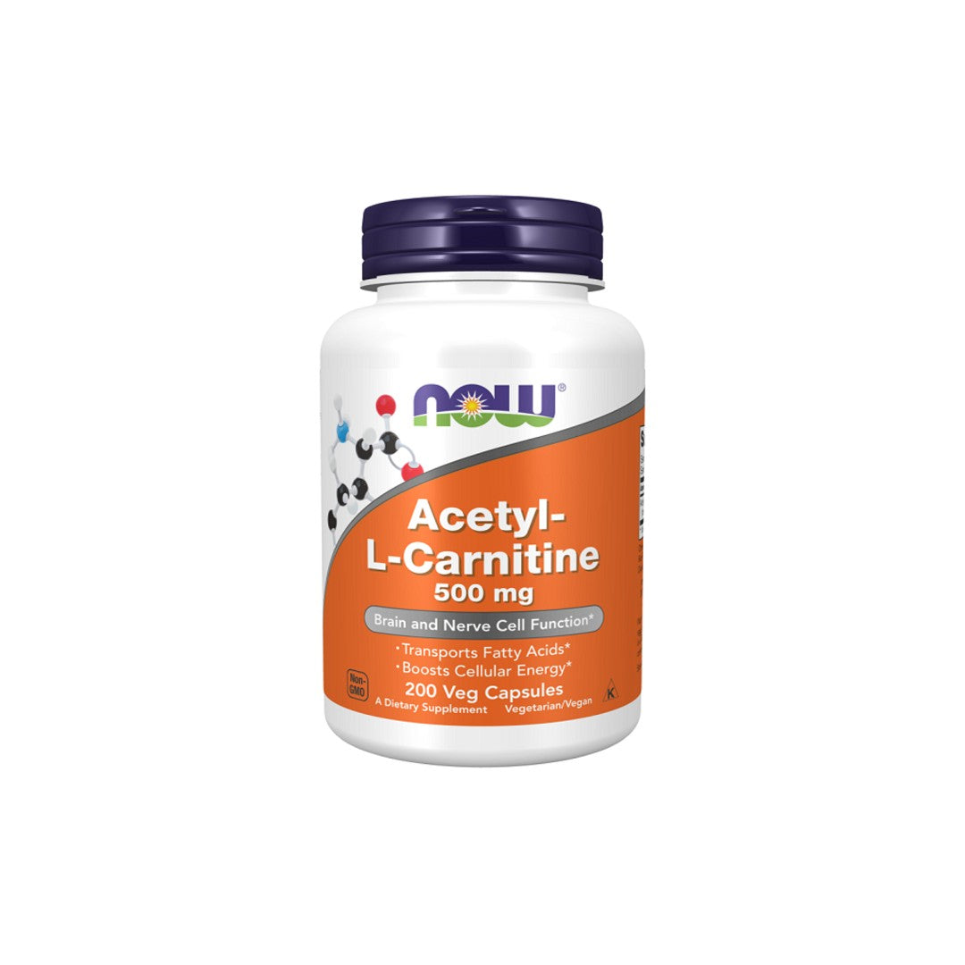Now Foods Acetyl-L-Carnitine 500 mg 200 vege capsules.