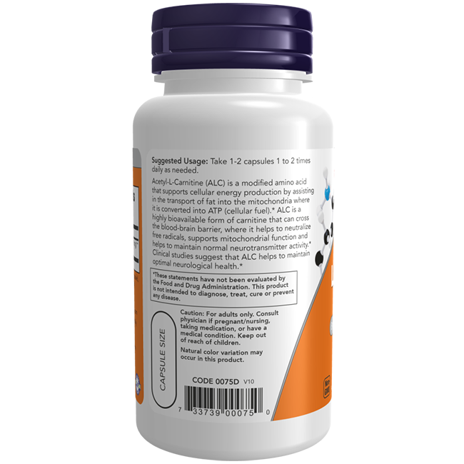 Acetyl-L-Carnitine 500 mg 200 Veg Capsules