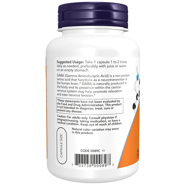 GABA 750 mg 100 Veg Capsules