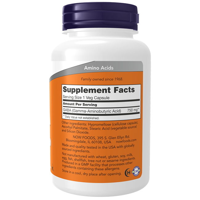 GABA 750 mg 100 Veg Capsules