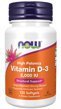 Thumbnail for Vitamin D3 2000 IU (50mcg) 120 softgel - front 2