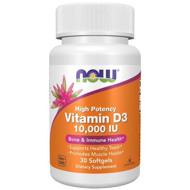 Vitamina D-3 de Alta Potência 10000 UI 30 Cápsulas Moles