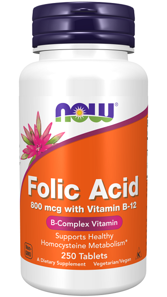 Now Foods Folic Acid 800 mcg with B-12 25 mcg 250 tablets.