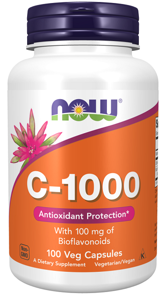 Now Foods Vitamin C 1000 mg 100 vege capsules provides immune system support and antioxidant benefits with its high dose of vitamin C.