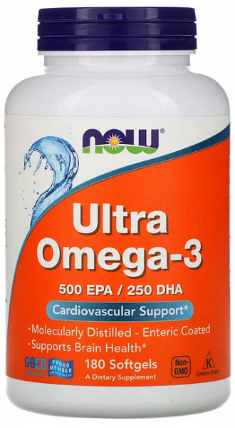 Ultra Omega-3 500 mg EPA/250 mg DHA 180 softgel - front 2