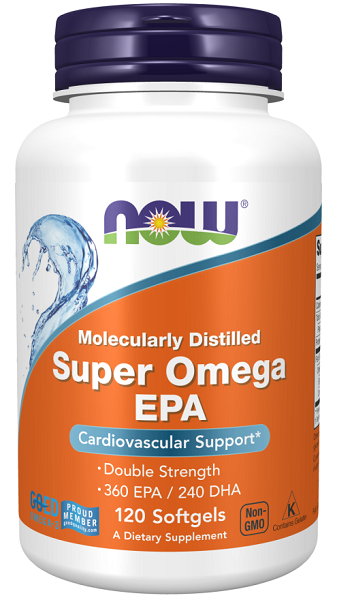 Now with the added benefit of Super Omega EPA 360/DHA 240 120 softgel, Now Foods offers superior cardiovascular support and enhances cognitive function.