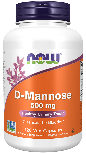 Now Foods D-Mannose 500 mg 120 vege capsules.