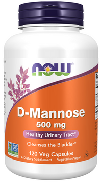 Thumbnail for Now Foods D-Mannose 500 mg 120 vege capsules.
