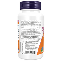 Thumbnail for White bottle with a purple cap, labeled “D-Mannose Urinary Support 500 mg 120 Veg Capsules” by Now Foods, includes suggested use for cranberry capsules, D-Mannose description for urinary support, caution statement, and certification logos.