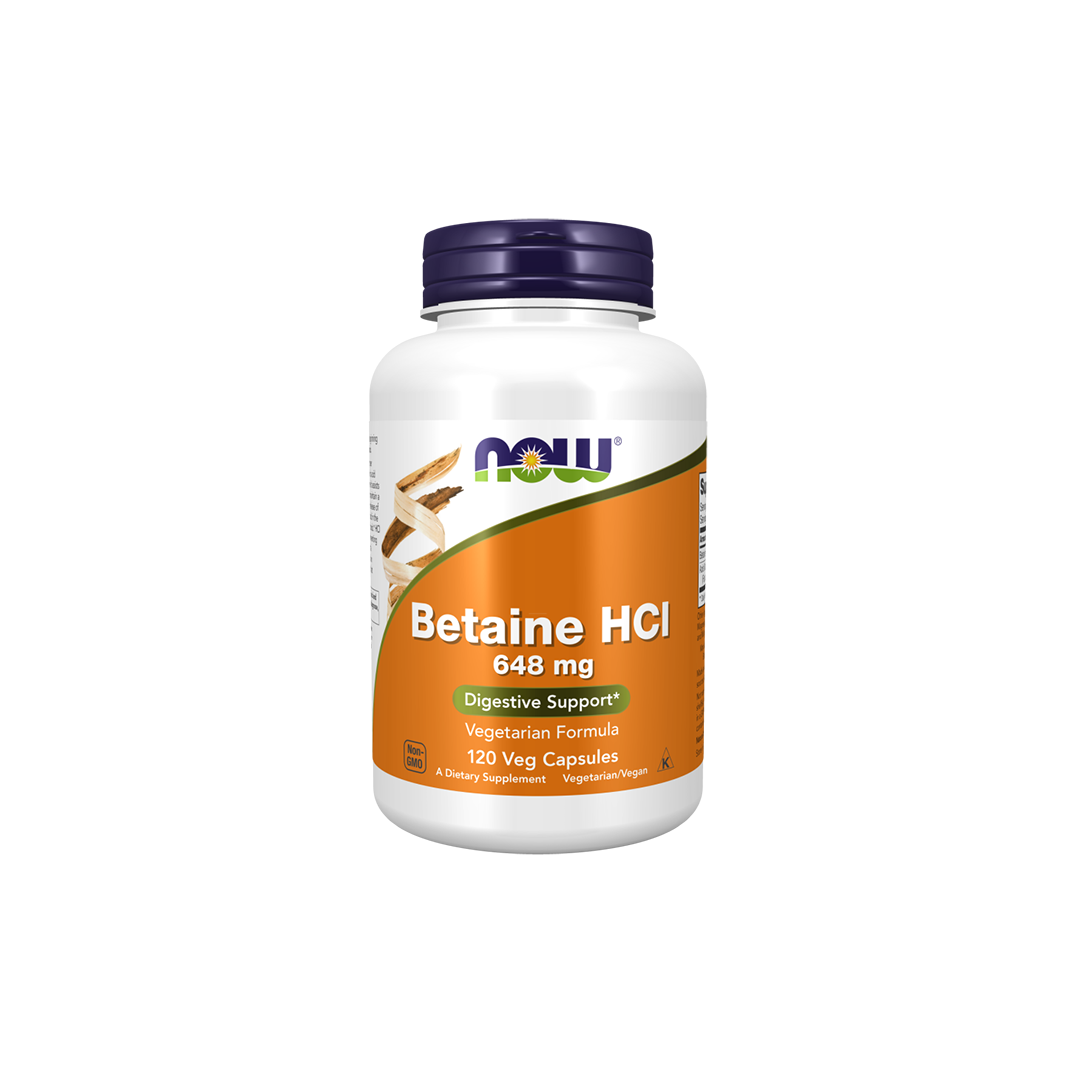 Betaína HCI 648 mg 120 cápsulas vegetales