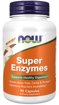 Thumbnail for Now Super Enzymes 90 capsules with increased bioavailability for enhanced digestion by Now Foods.
