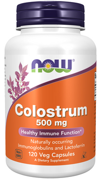 Thumbnail for Now Foods Colostrum 500 mg 120 vege capsules.