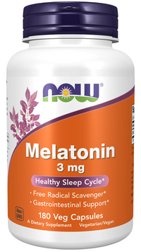 Thumbnail for Now Foods Melatonin 3 mg 180 vege capsules.
