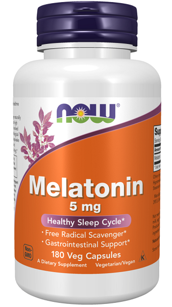 Now Foods Melatonin 5 mg 180 vege capsules.