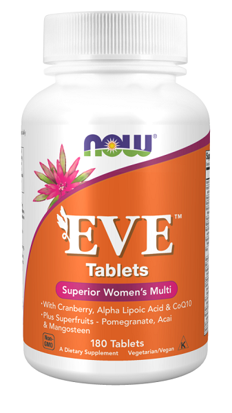 Now Foods EVE Multivitamins & Minerals for Women 180 vege tablets.