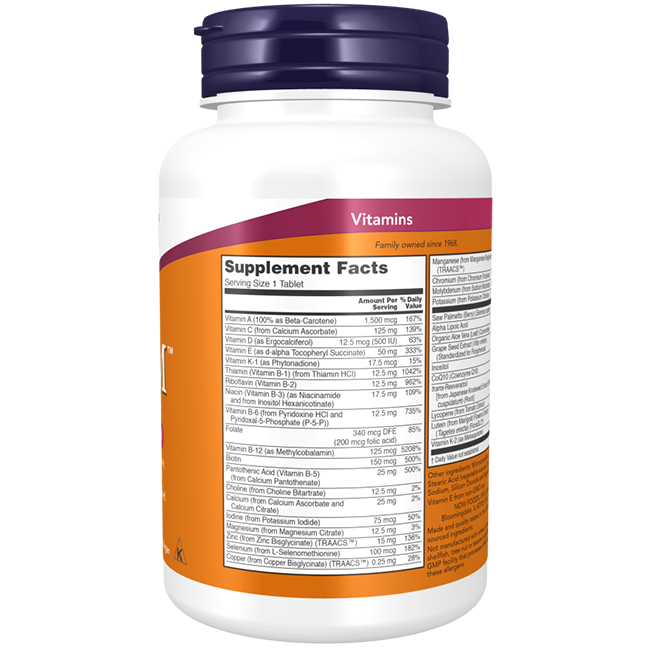 ADAM Multivitaminas y Minerales para Hombre 120 tabletas vegetales