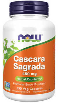 Thumbnail for Now Foods Cascara Sagrada 450mg 250 capsules.