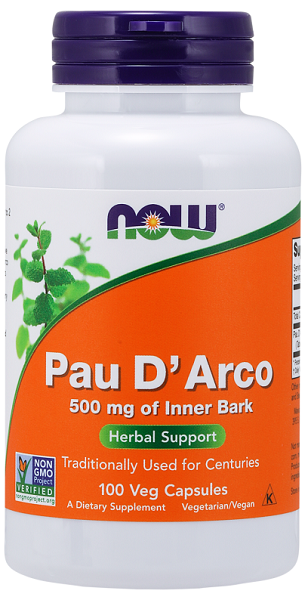Pau D Arco 500 mg 100 vege capsules - front 2