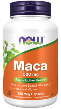 Thumbnail for Now Foods Maca 500 mg 250 vege capsules.