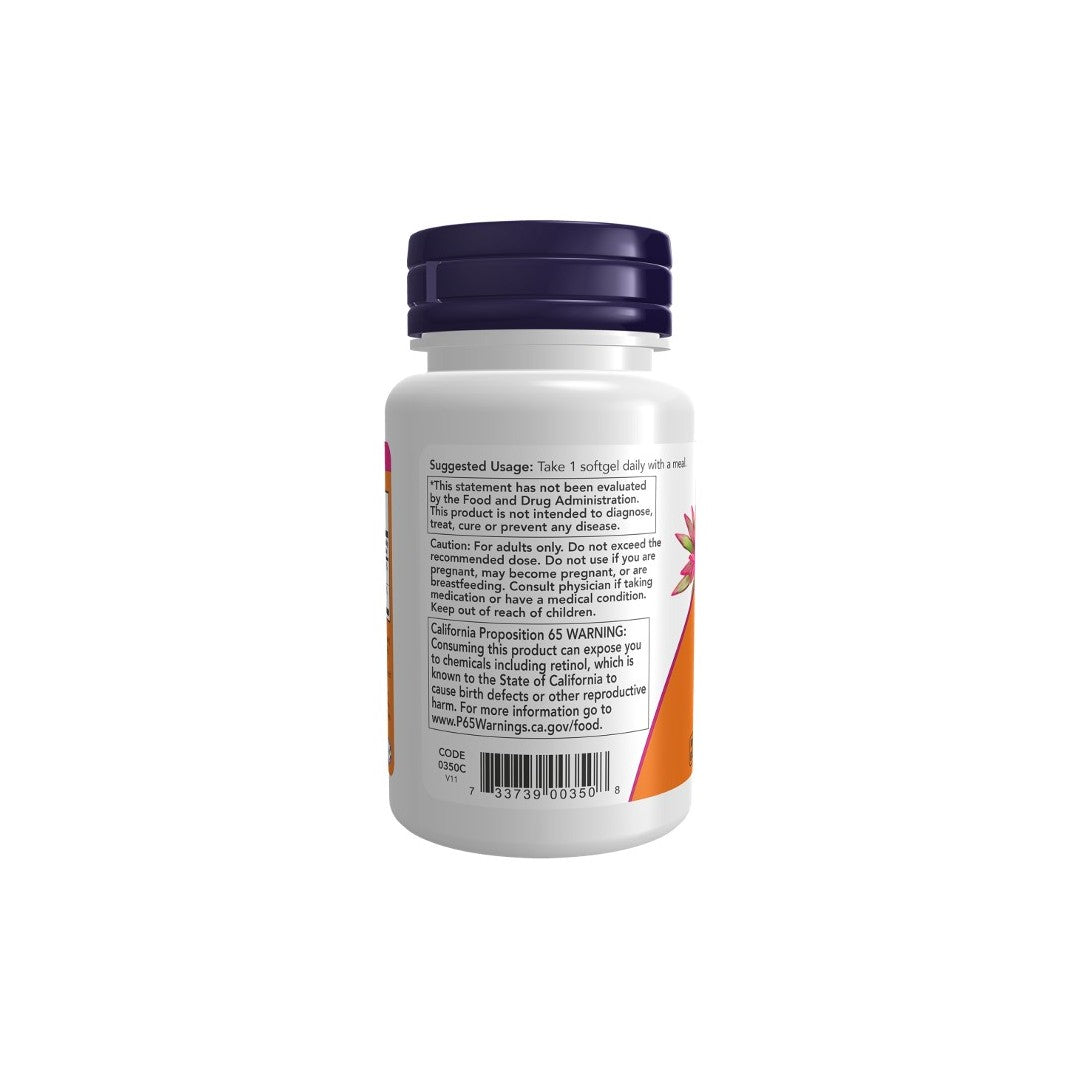 Vitamin A 10 000 IU & D 400 IU 100 Softgels - back