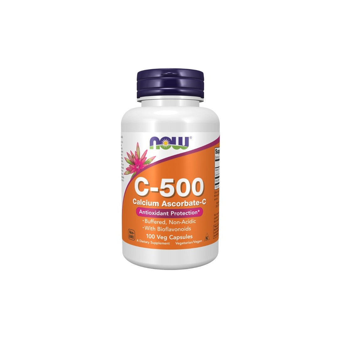 Vitamin C-500 Calcium Ascorbate-C 100 Veg Capsules - front