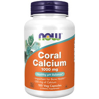 Thumbnail for Bottle of NOW Foods CORAL Calcium 1000 mg 100 Veg Capsules, promoting bone health and muscle function.